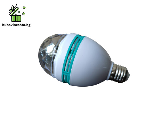 Въртяща се LED диско лампа крушка.7 ВЪРТЯЩА СЕ LED ДИСКО КРУШКА ВЪРТЯЩА СЕ LED ДИСКО КРУШКА - Image 3