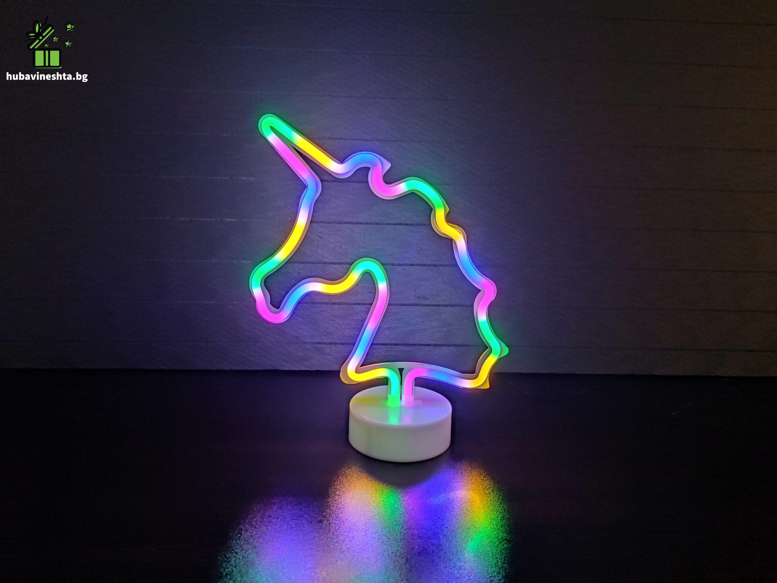 неонова фигура еднорог1 scaled СВЕТЕЩА НЕОНОВА ФИГУРА- ЕДНОРОГ Светеща LED неонова фигура еднорог