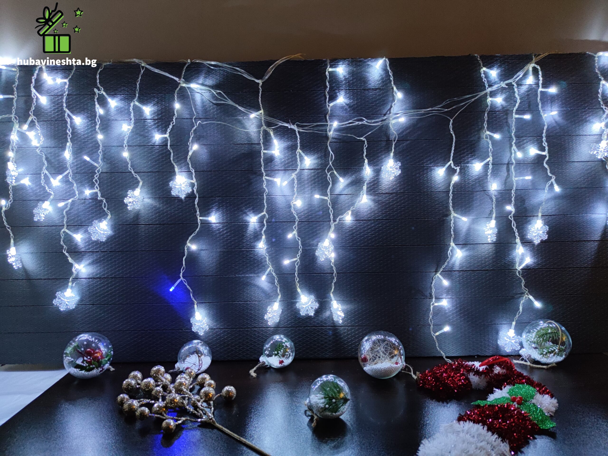 светещ гирлян падащ снежинки.1 scaled КОЛЕДЕНИ LED 'ПАДАЩИ' ЛАМПИЧКИ - СНЕЖИНКИ КОЛЕДЕНИ LED 'ПАДАЩИ' ЛАМПИЧКИ - СНЕЖИНКИ - Image 4