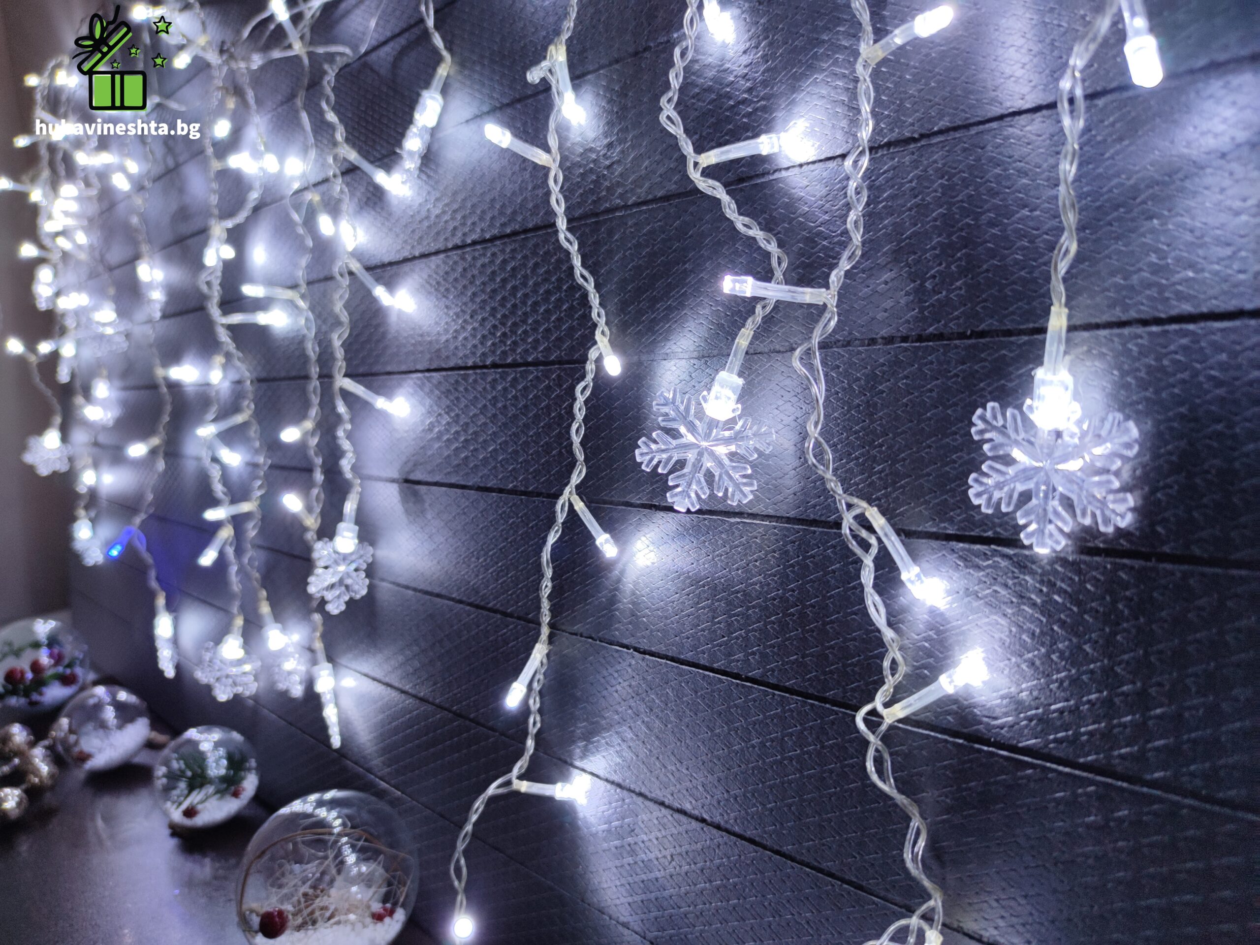 светещ гирлян падащ снежинки.2 scaled КОЛЕДЕНИ LED 'ПАДАЩИ' ЛАМПИЧКИ - СНЕЖИНКИ КОЛЕДЕНИ LED 'ПАДАЩИ' ЛАМПИЧКИ - СНЕЖИНКИ - Image 3