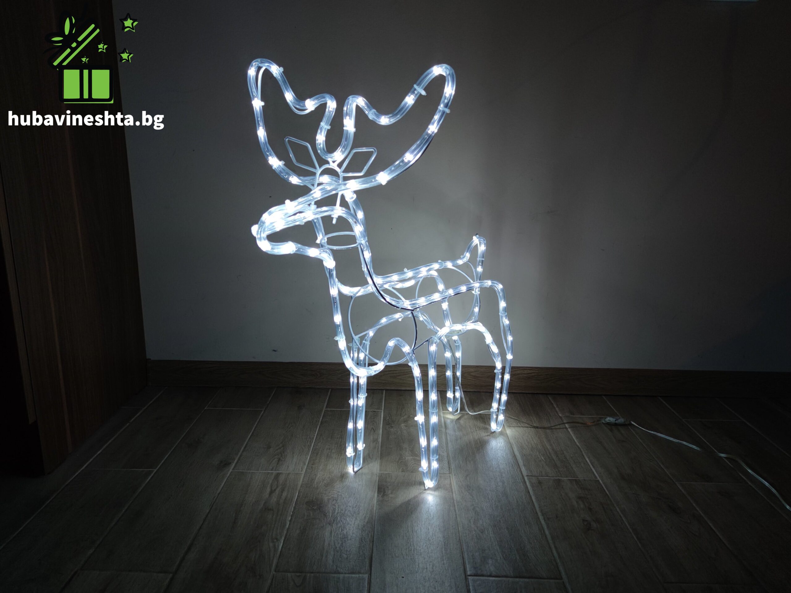 светещ елен бял.2 scaled СВЕТЕЩ ЕЛЕН - БЯЛА LED СВЕТЛИНА СВЕТЕЩ ЕЛЕН - БЯЛА LED СВЕТЛИНА - Image 2