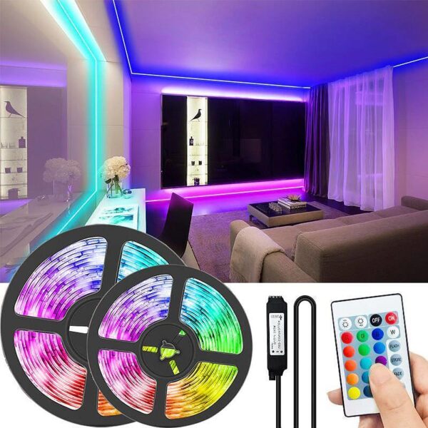 led lenta cvetna rgb 5m vodoustojciva i distancionno Demo LED лента RGB 5 метра водоустойчива + дистанционно