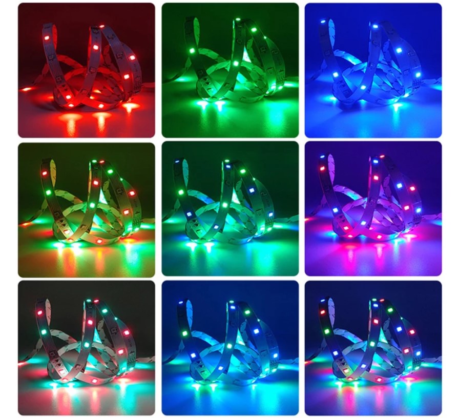 лед лента всички цветове декорация LED ЛЕНТА RGB 5 МЕТРА + ДИСТАНЦИОННО LED ЛЕНТА RGB 5 МЕТРА + ДИСТАНЦИОННО - Image 2