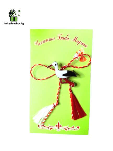 damska martenitsa za zakachvane 6 Demo Мартеница дамска брошка с щъркел