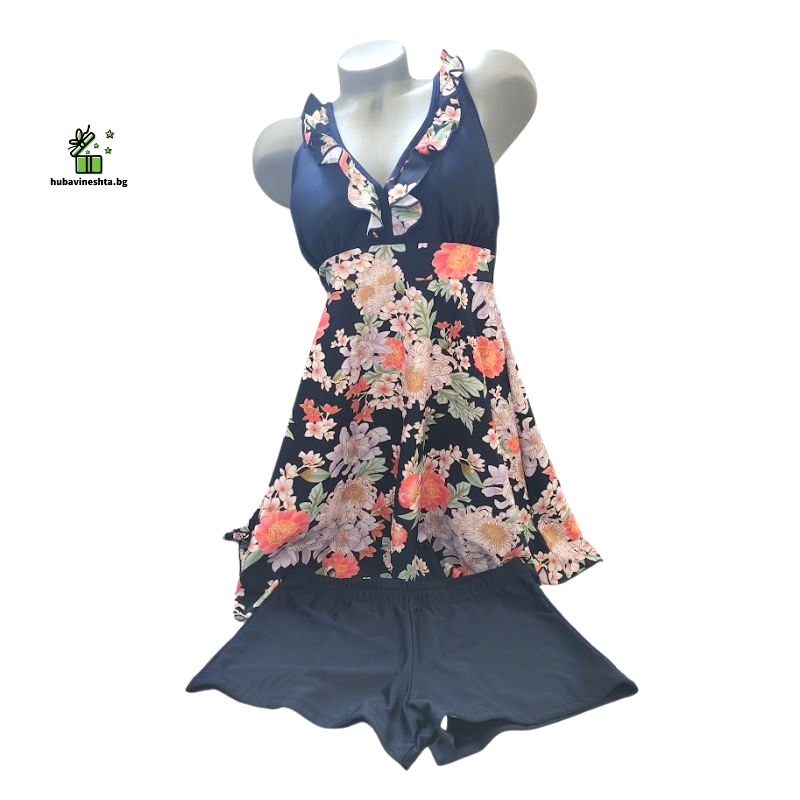 damski banski tankini s cvetq 2 ДАМСКИ ТАНКИНИ НА ЧЕРВЕНИ ЦВЕТЯ С БОКСЕР ДАМСКИ ТАНКИНИ НА ЧЕРВЕНИ ЦВЕТЯ С БОКСЕР - Image 2