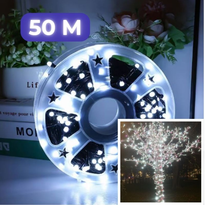 2 1 ПРАЗНИЧНИ LED ЛАМПИЧКИ 50 МЕТРА- СТУДЕНО БЕЛИ Празнични LED лампички 50 метра