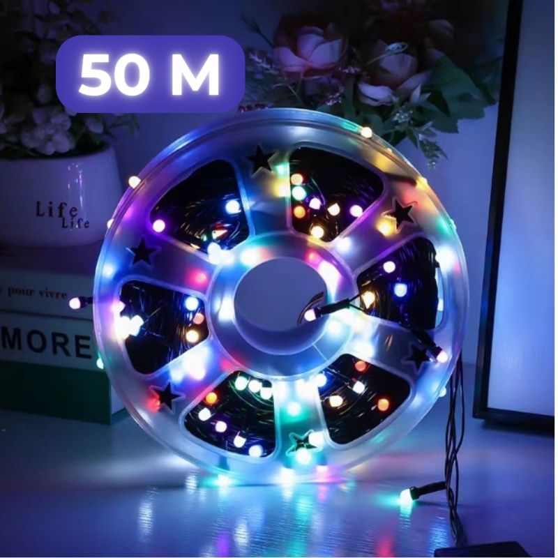 2 ПРАЗНИЧНИ LED ЛАМПИЧКИ 50 МЕТРА- МНОГОЦВЕТНИ Празнични LED лампички 50 метра