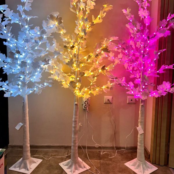 golqmo led sveteshto dyrvo s lista 7 Demo Светещо LED дърво с листа 160 см.
