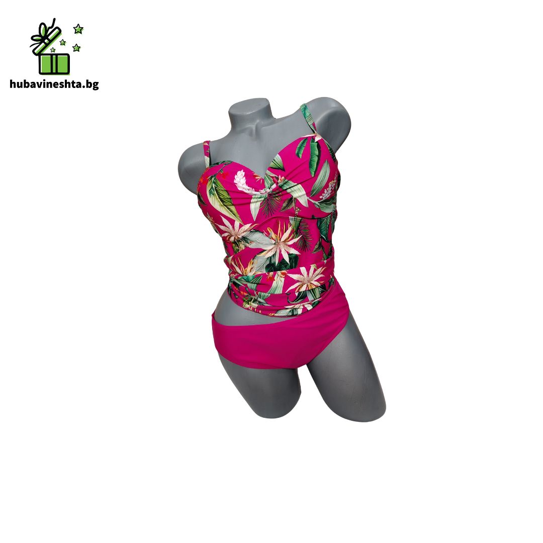tankini s bikini cvetni 1 ТАНКИНИ С БИКИНИ ПЛЮС РАЗМЕР С ЦВЕТЯ В ЦИКЛАМА ТАНКИНИ С БИКИНИ ПЛЮС РАЗМЕР С ЦВЕТЯ В ЦИКЛАМА - Image 2
