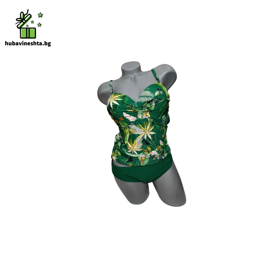 tankini s bikini cvetni 7 ТАНКИНИ С БИКИНИ ПЛЮС РАЗМЕР С ЦВЕТЯ В ЗЕЛЕНО ТАНКИНИ С БИКИНИ ПЛЮС РАЗМЕР С ЦВЕТЯ В ЗЕЛЕНО - Image 2