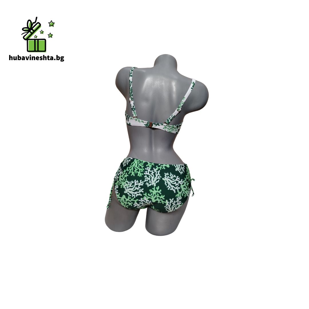 banski damski s bikini 3 БАНСКИ ДВЕ ЧАСТИ С БИКИНИ БЯЛО СЪС ЗЕЛЕНО БАНСКИ ДВЕ ЧАСТИ С БИКИНИ БЯЛО СЪС ЗЕЛЕНО - Image 2