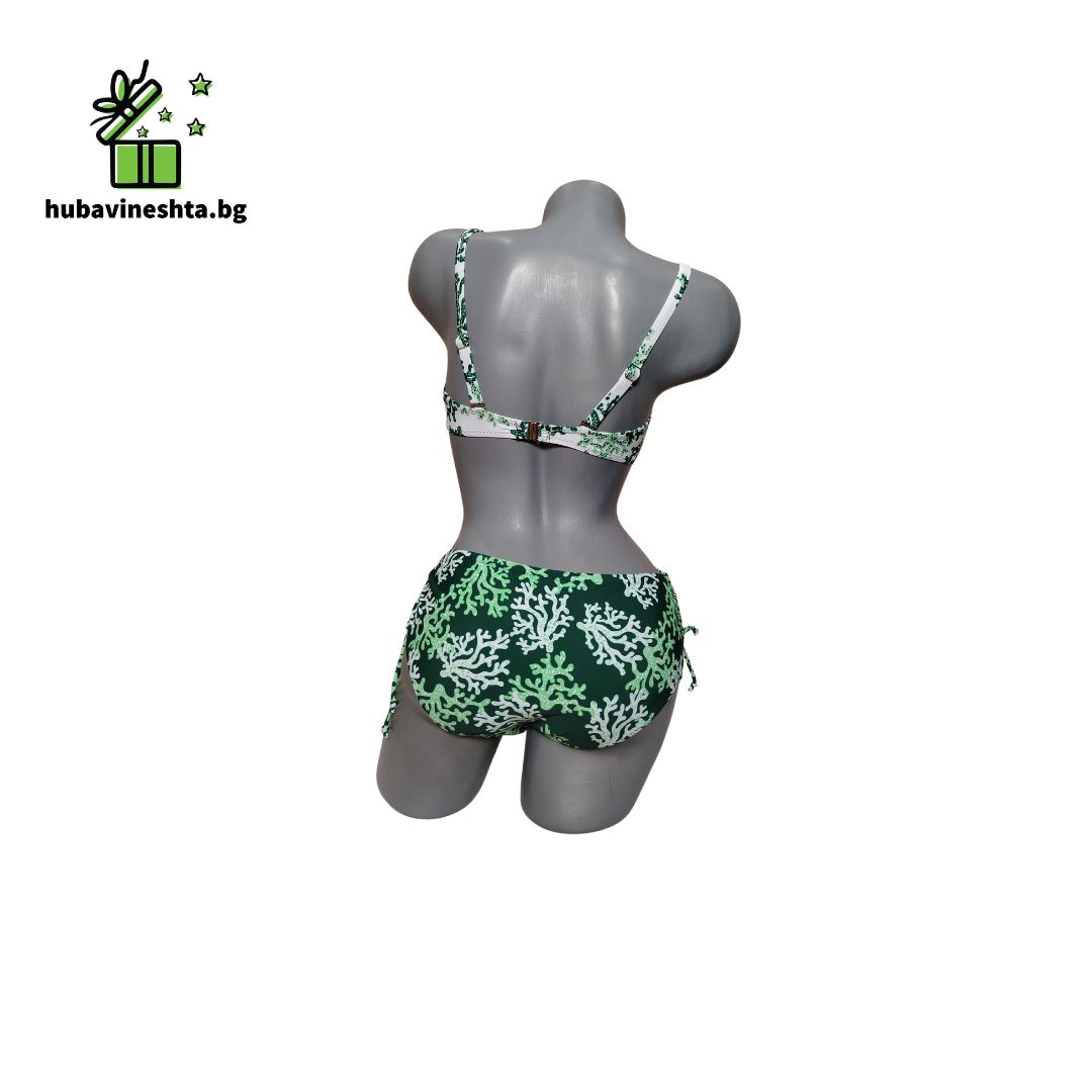 banski damski s bikini 4 БАНСКИ ДВЕ ЧАСТИ С БИКИНИ БЯЛО СЪС ЗЕЛЕНО БАНСКИ ДВЕ ЧАСТИ С БИКИНИ БЯЛО СЪС ЗЕЛЕНО - Image 3