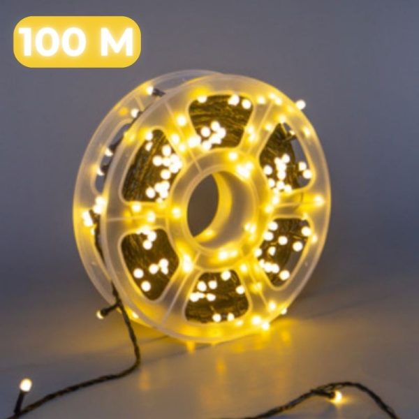 praznichni led lampichki 100 metra toplo bql Demo Празнични LED лампички 100 метра - топло бял