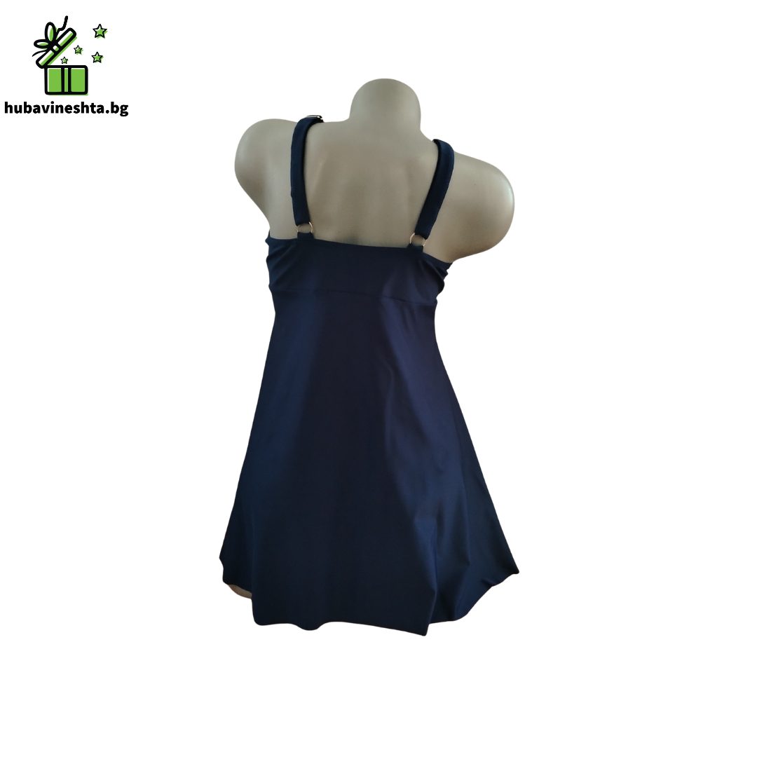 banski tankini maxi razmer sin Танкини 56–64 със свободна кройка за корем и ханш – тъмносиньо Танкини 56–64 със свободна кройка за корем и ханш – тъмносиньо - Image 3