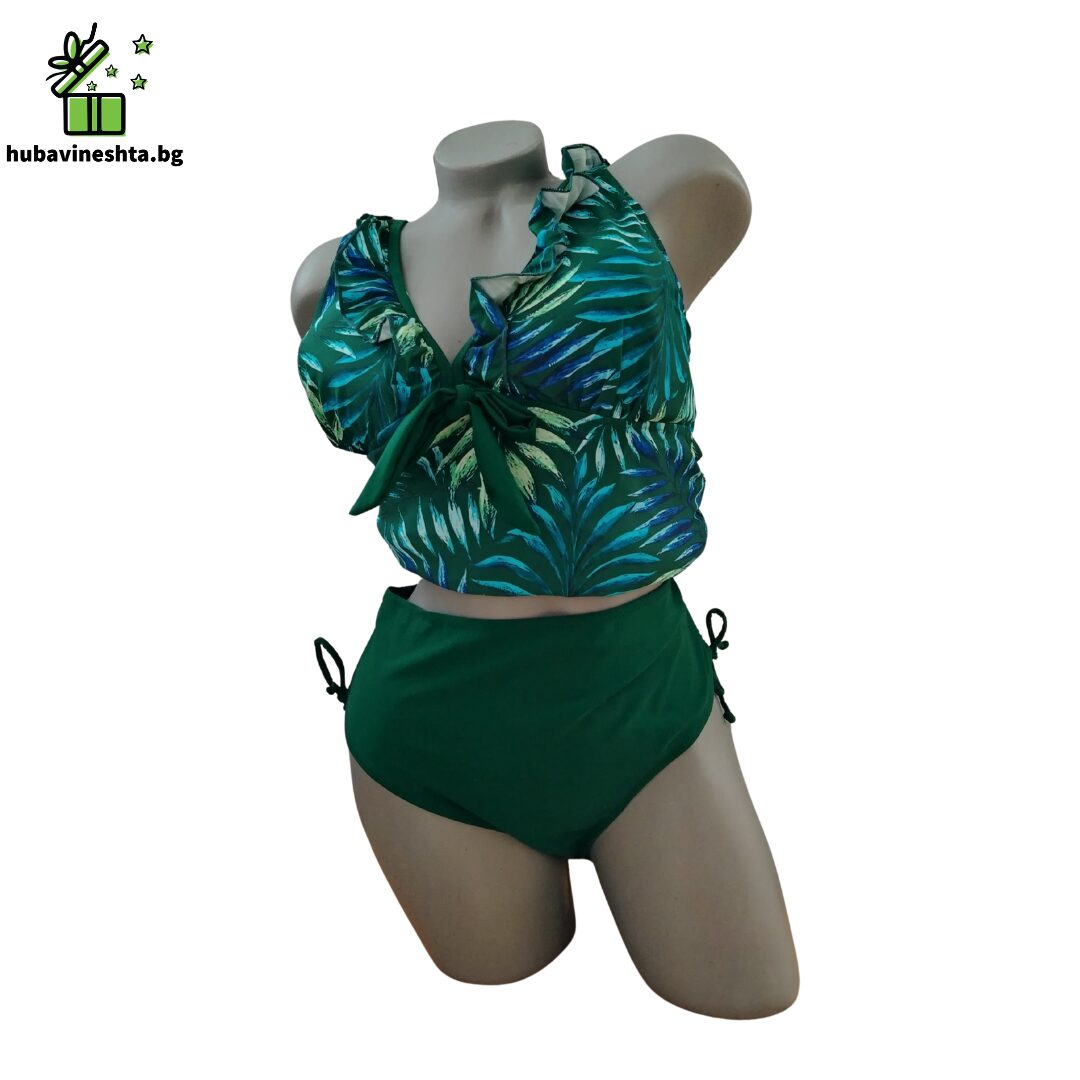 banski tankini golyam razmer tumno zelen 2 Бански танкини голям размер тъмно зелен Бански танкини голям размер тъмно зелен - Image 5