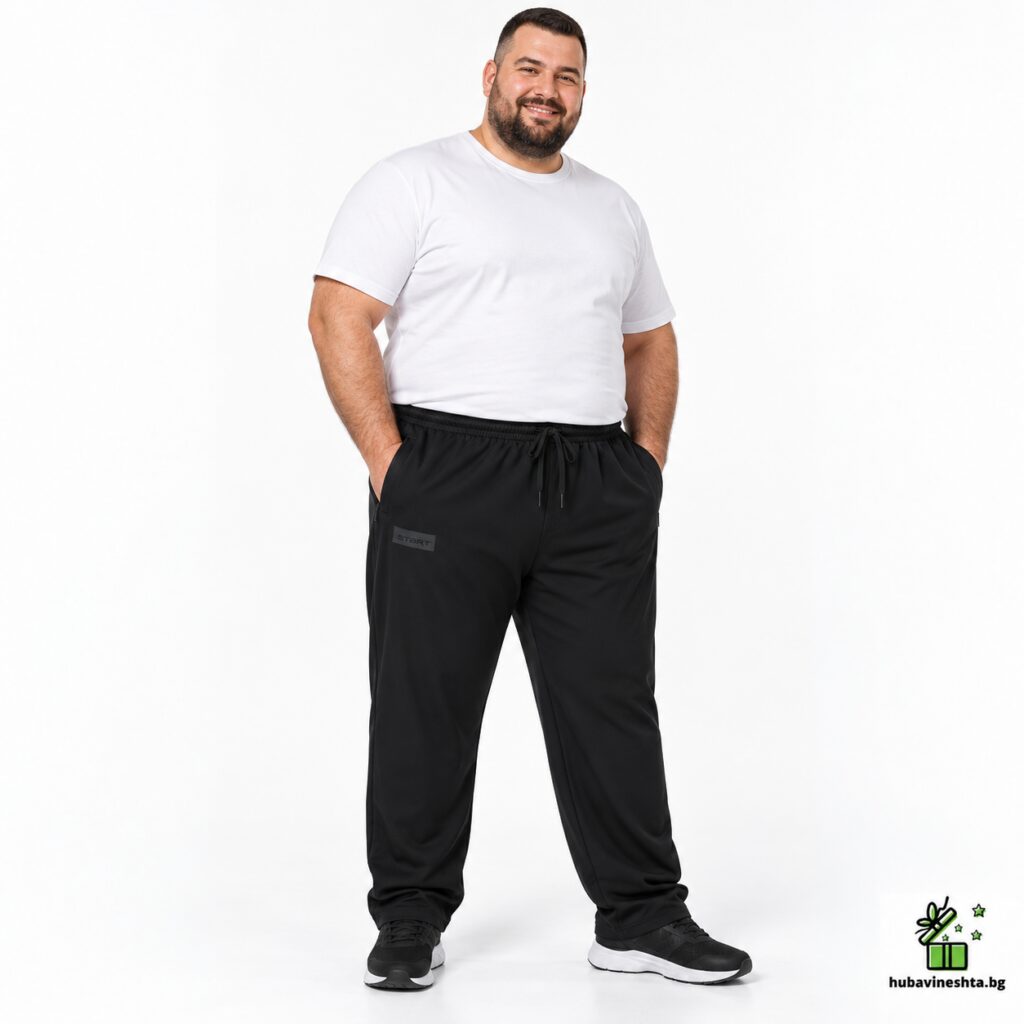 Мъжко долнище голям размер – черно, 7XL–12XL